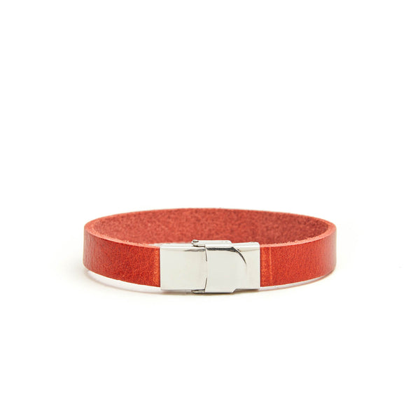 7772 12 PULSERA PIEL LISA ROJO